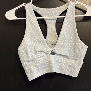 Betsey Johnson Light Blue Polka Dot Sports Bra